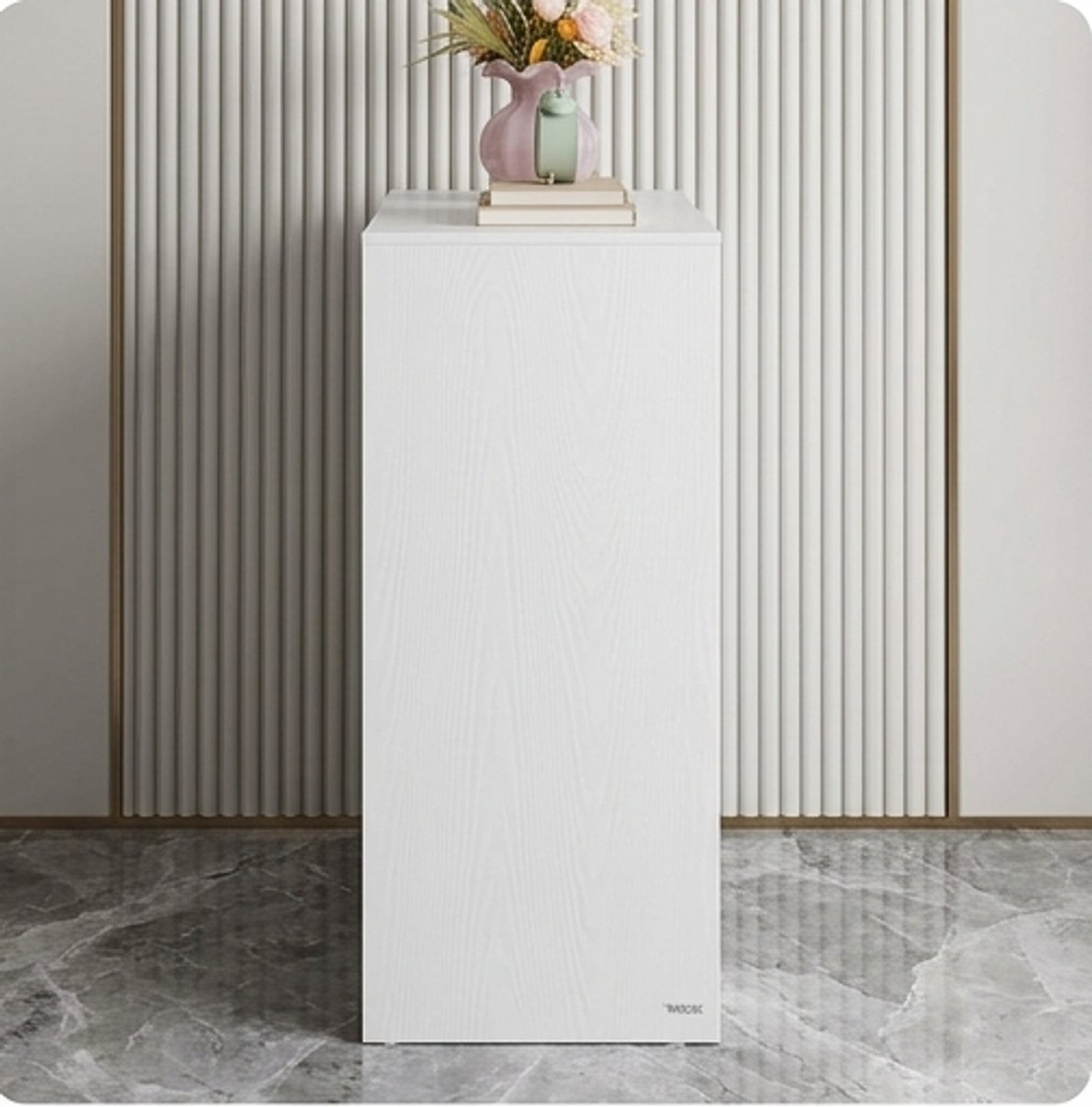 Modern Wit Dressoir met 2 Deuren en Veel Opbergruimte – Multifunctionele Sideboard Kast voor Woonkamer, Slaapkamer of Hal – 60 x 30 x 75 cm novihome
