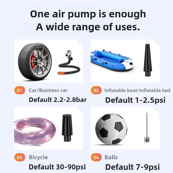 D&A Compressor - Luchtcompressor - Compressor bandenpomp - Compressor autobanden - Bandenpomp auto - Draadloos - Draagbaar — afbeelding 3