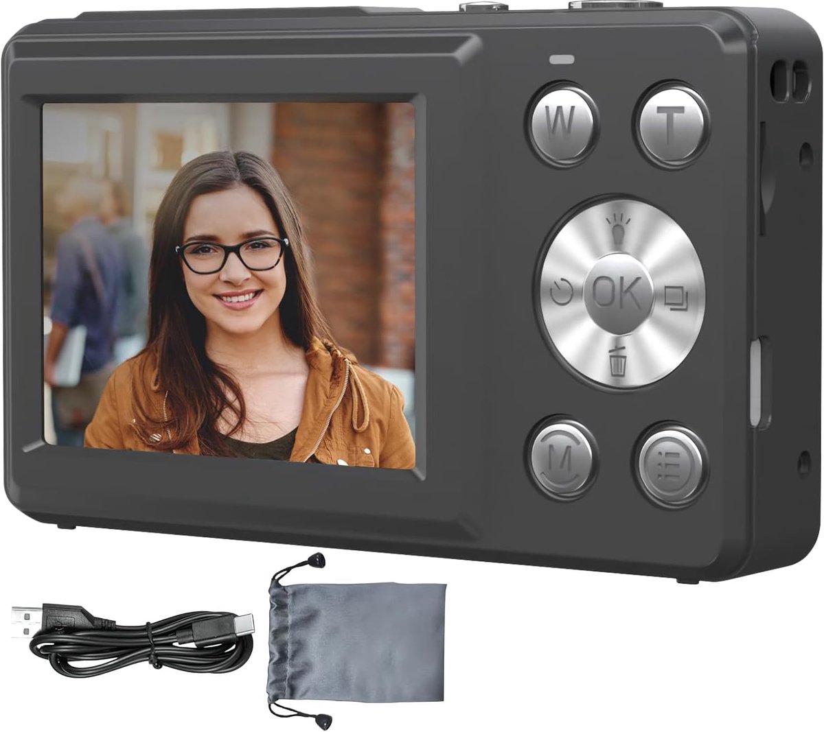 Digitale Camera - Compact Fotoapparaat - Vloggen Reizen - 18x Zoom Anti-shake - 2.4 Inch Scherm - Zwart