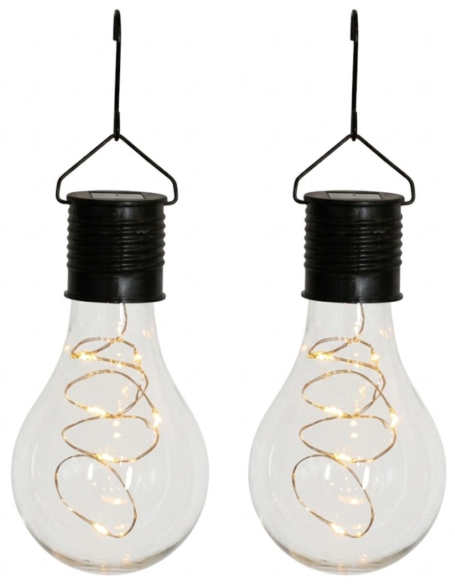Anna's Collection Anna's Collection Solar sfeer hanglamp - 2x - tuin - lampenbol - zwart -