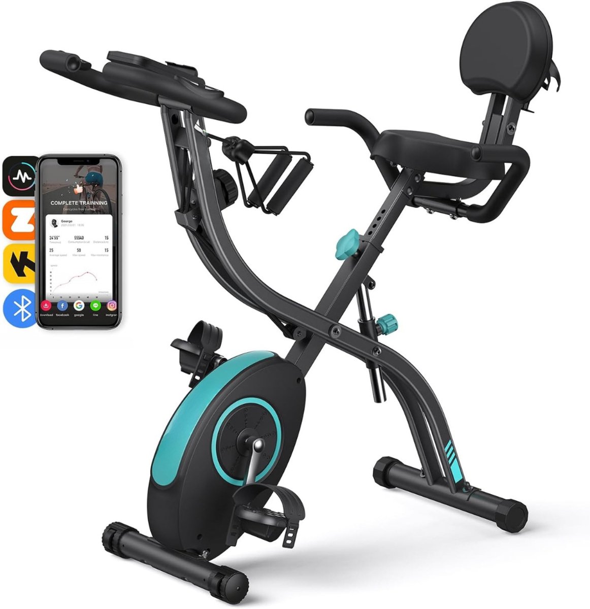 MIRA®Hometrainer Fiets - Hometrainers Fitness - Hometrainer - Zwart - 109cm x 53cm x 116cm