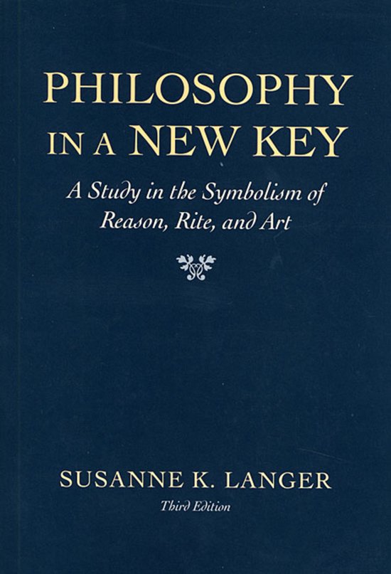 Boek "Philosophy in a New Key" door Susanne K. Langer, derde editie.