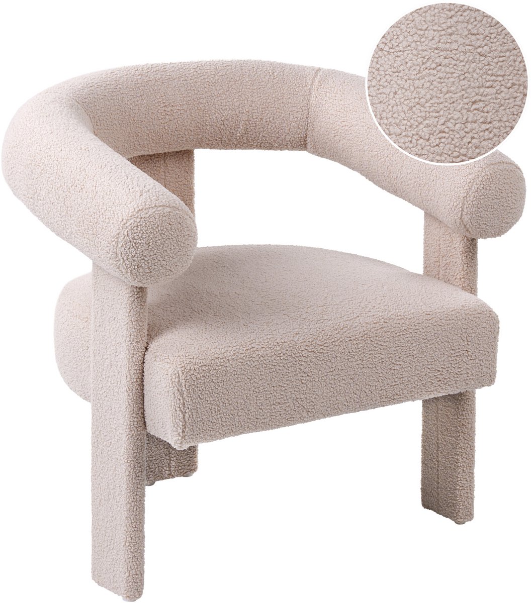 ILBRO - Fauteuil - Lichtbeige - Bouclé