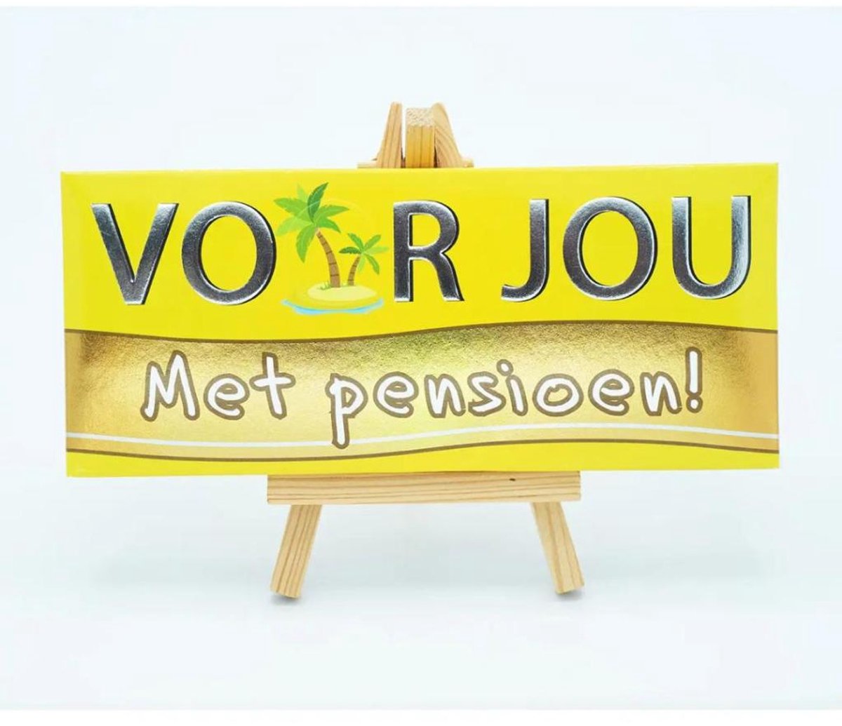 Wensreep Chocolade – Fairtrade Belgische Melkchocolade 70g – Cadeau met Tekst Met Pensioen