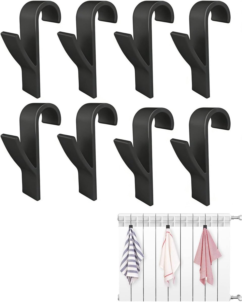 Badkamer Haken - Radiator Haken - Handdoeken Drogen - Eenvoudige Installatie - Set van 8 -