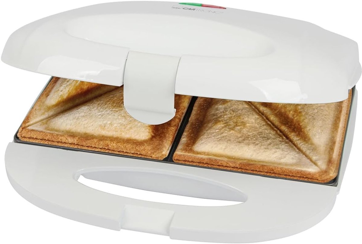Tosti IJzer - Sandwichmaker - Snelle Lunch - Antikleefcoating - 20 cm Breed - Wit