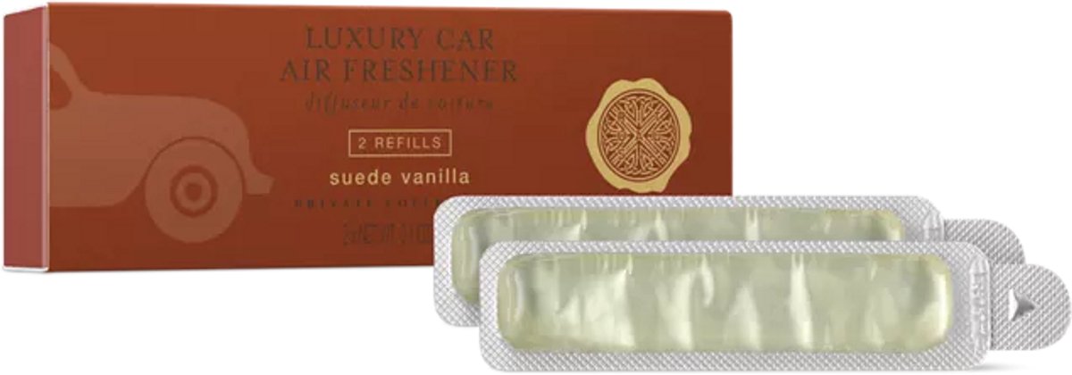 Rituals - Navulling Auto Parfum - 2x Auto Luchtverfrisser Navullingen 3 gram - Suede Vanilla - Houtige vanillegeur - Alleen Navulling - Houten houder niet inbegrepen - Alleen 2x Refill - Autoparfum - Car Perfume