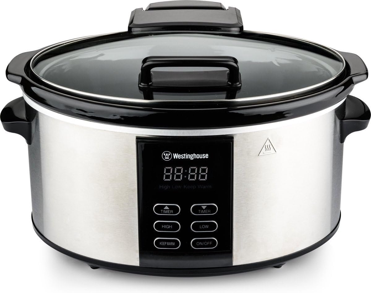 Slowcooker - Crockpot - Langzaam Koken - Uitneembare Keramische Pan - 6 Liter - RVS