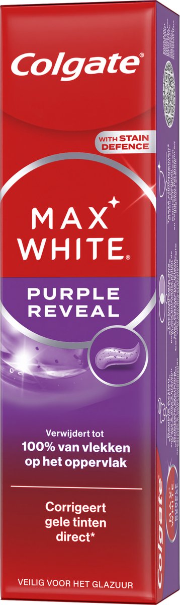 Colgate Max White Purple Reveal Whitening Tandpasta - 4 x 75 ml