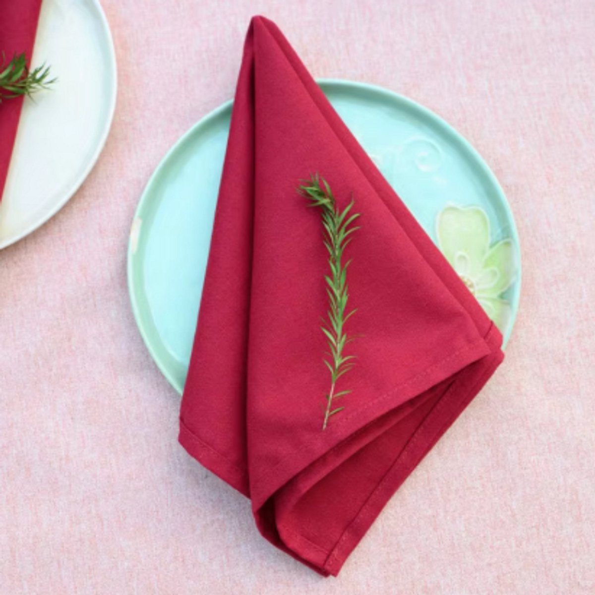 Katoenen Servetten - 40x40cm - Set 4 Stuks - Herbruikbaar - Bordeaux Rode Kleur - Tafeldecoratie - Wasbaar - Katoen - Tafel Servetten - Duurzame Servetten - Katoenen Tafeldecoratie