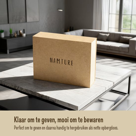 NAMTURE Snijplank Hout - Premium Olie - 45x30x4 cm - Anti-slip - Hakblok Kopshout - Luxe Giftbox