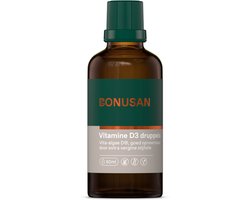 BONUSAN Vitamine D3 druppels – 50 ml – Handige druppelvorm – Op basis van korstmos – 5 microgram per druppel