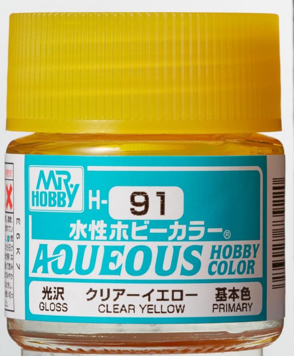Gunze H-091 - Clear Yellow - Mr. Hobby Aqueous Modelbouwverf 10ml