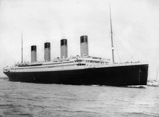 Poster In - Titanic - Historisch 1912 Liverpool - Large 50 70 - Zwart/Wit