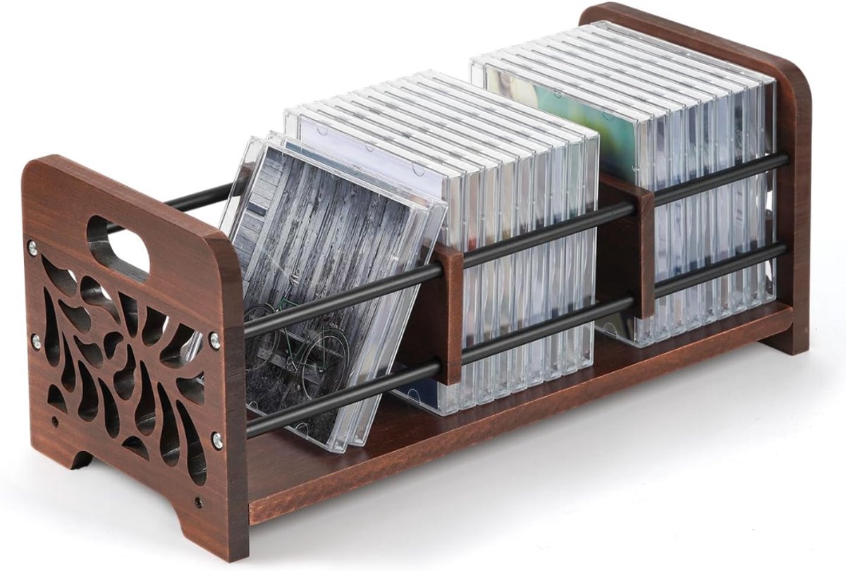 SNJY® CD Rek - CD Kast - CD Opbergsysteem - 37L x 18B x 16H cm - Bruin