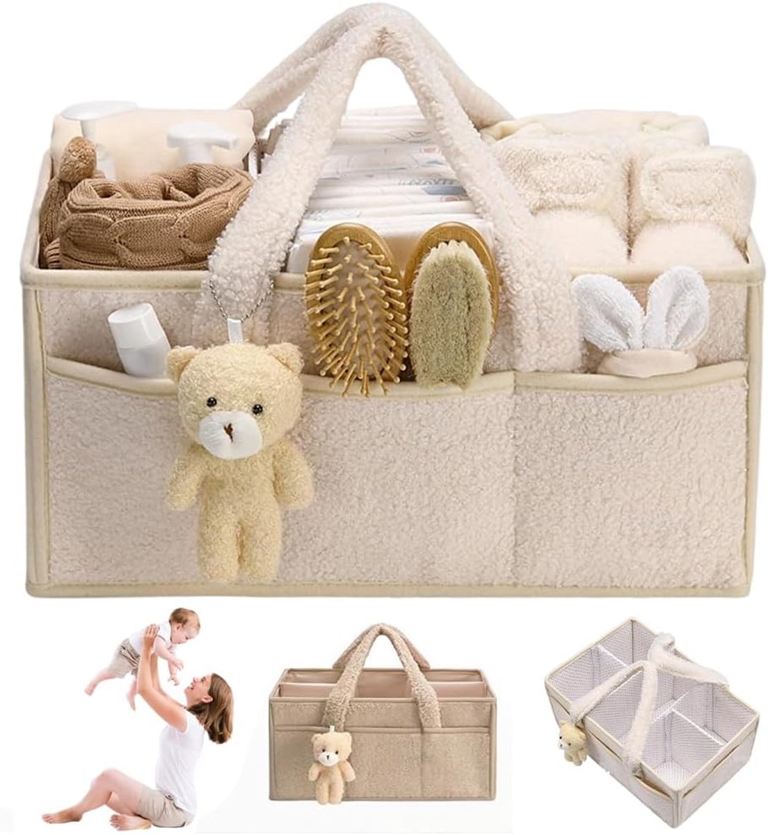 Draagbare Luiertas Organizer - Opvouwbare Luiermand met Handvatten voor Babyverzorging