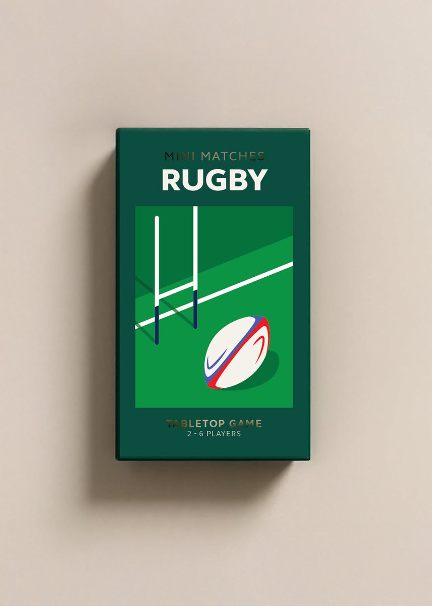 pikkii Mini Matches: Rugby – Compact Rugby Gezelschapsspel | Reisspel & Kaartspel voor Kinderen & Volwassenen 110 x 66 x 30 mm