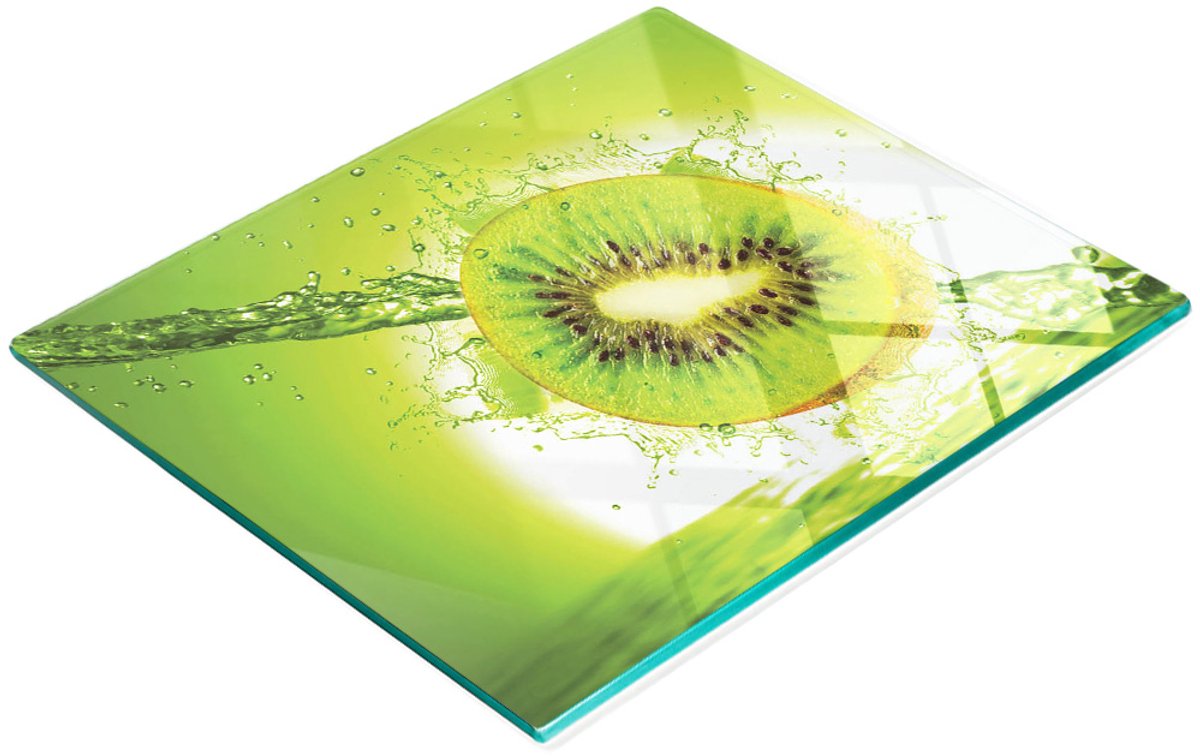 Kiwi Splash Multifunctionele decoratieve glazen keukenplank 60x52 cm