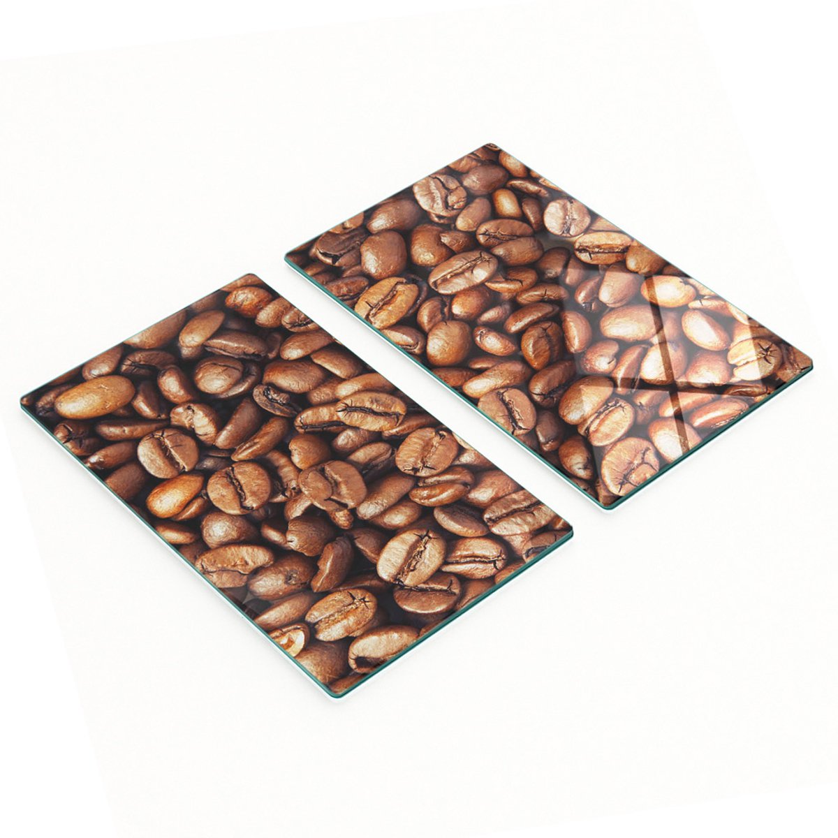 Glazen serveerplanken met koffieboonmotief, 2x30x52 cm