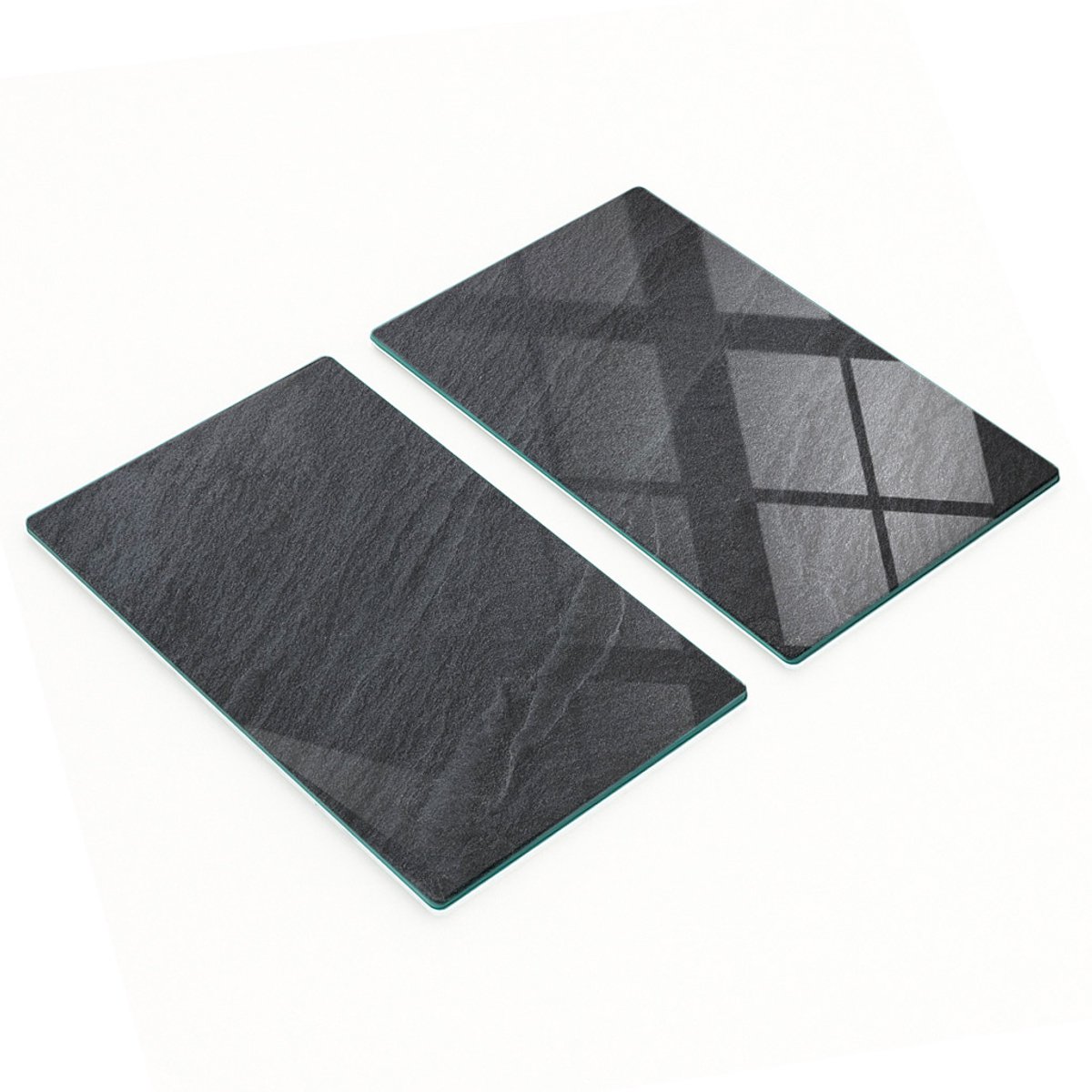 Decoratieve glazen snijplanken van zwart graniet, 2x30x52 cm