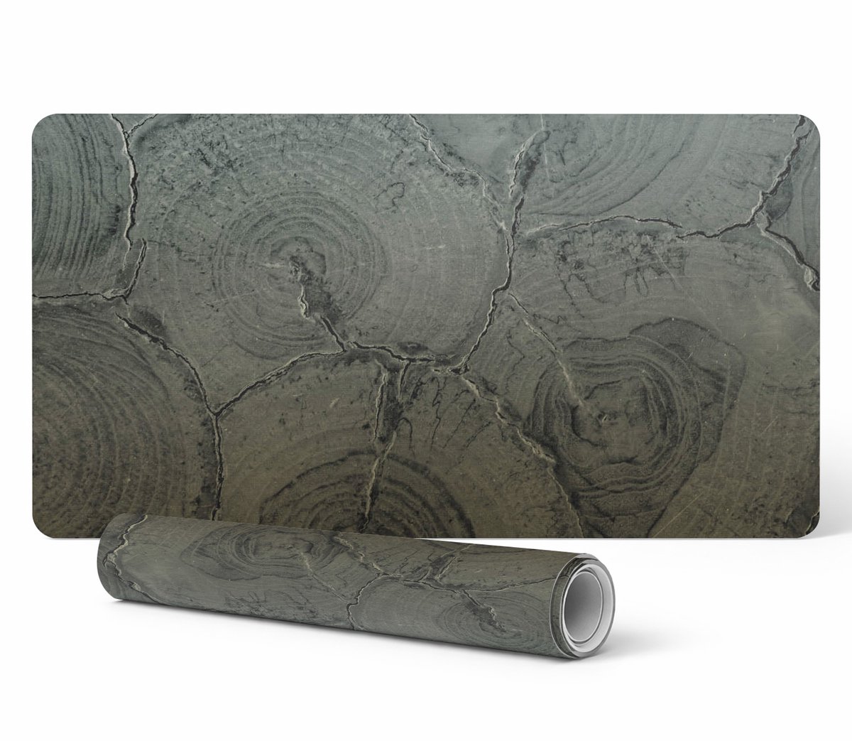 Moderne vinyl toetsenbordmat met houtnerfstructuur, 90x45 cm