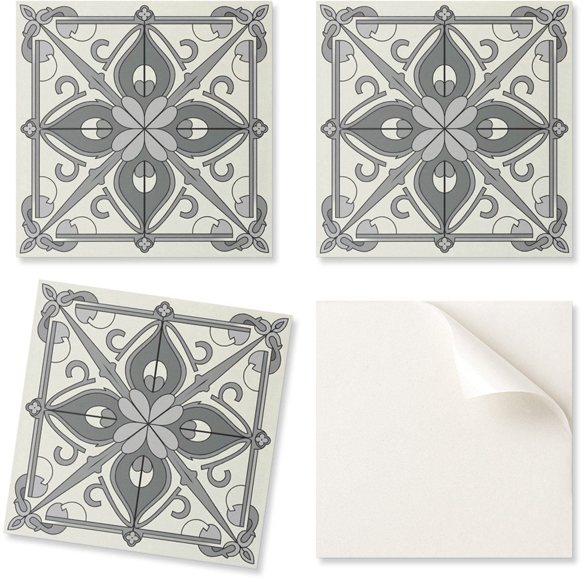 Verpakking vinyltegels, eenvoudig te installeren, bloemenpatroon met symmetrie, 20x20x20 cm
