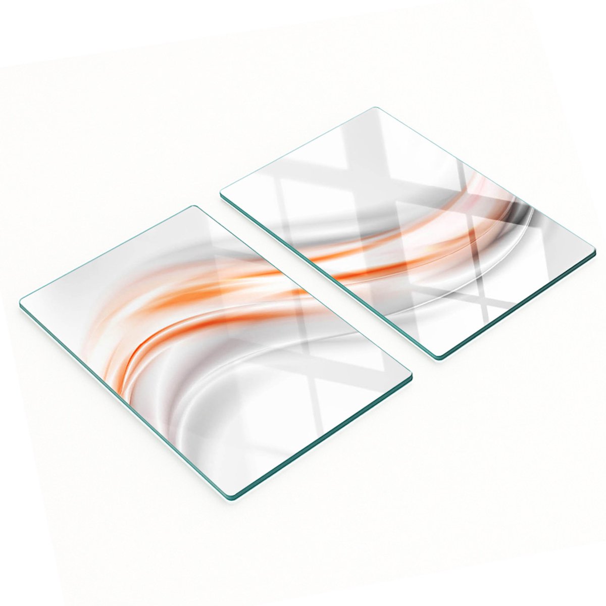 Stijlvolle en duurzame glazen borden met abstracte golfprint 2x40x52 cm