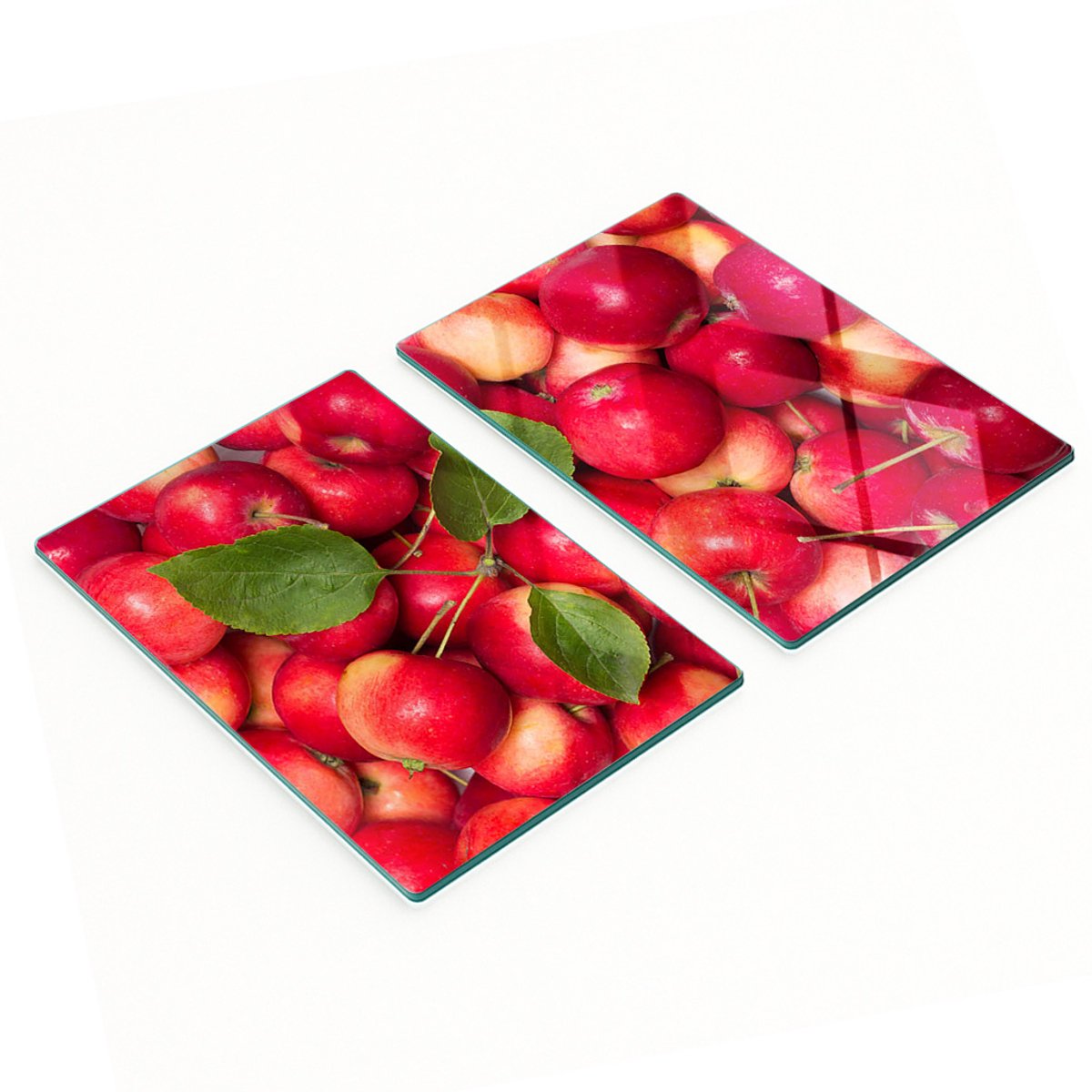 Glazen snijplanken met rode appelafbeeldingen, 2x40x52 cm