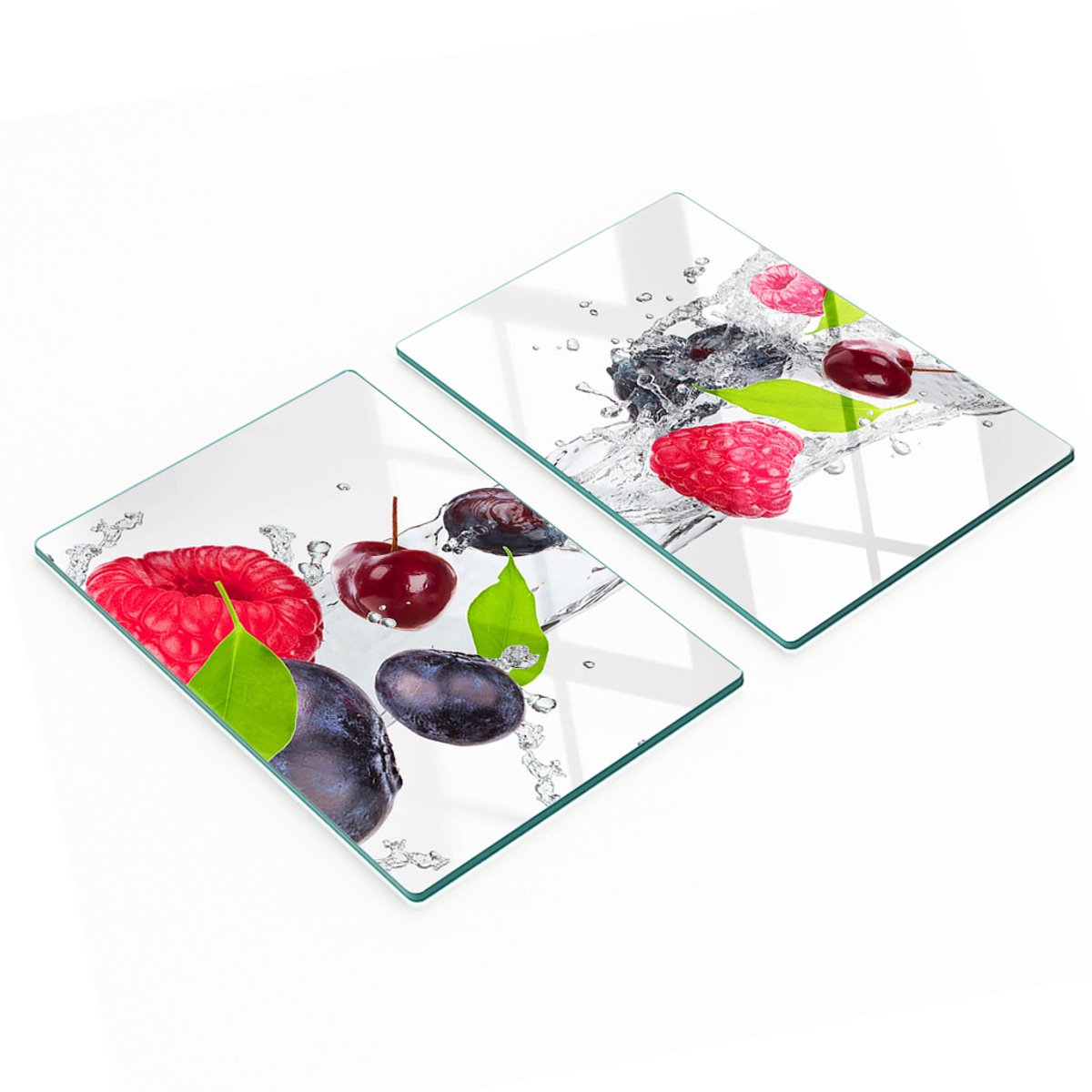 Decoratieve glazen serveerplanken voor snacks, fruit en water, 2x40x52 cm
