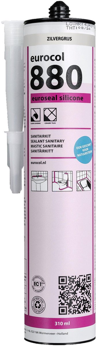 Eurocol 880 Euroseal - siliconenkit voor sanitair en tegelwerk - zilvergrijs - 310 ml