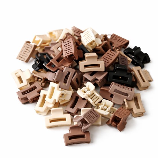 Set de 20 Barettes et pinces à cheveux - Petites pinces - 2,5 cm - Marron - Zwart - Beige - Antidérapantes - Bonne adhérence - Bonne qualité - Pour petites Cheveux