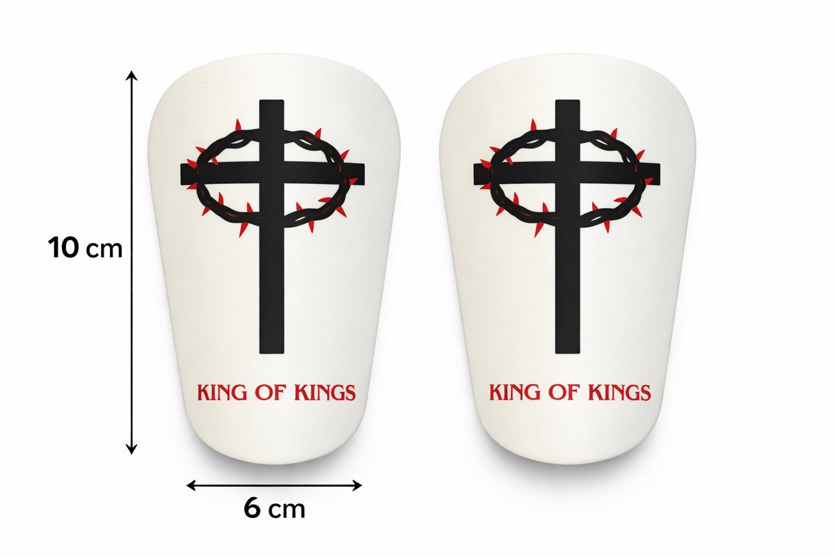 KING OF KINGS - Mini shinpads voetbal - Mini scheenbeschermers voetbal - kleine scheenbeschermers - kleine shinpads - Voetbal - wit