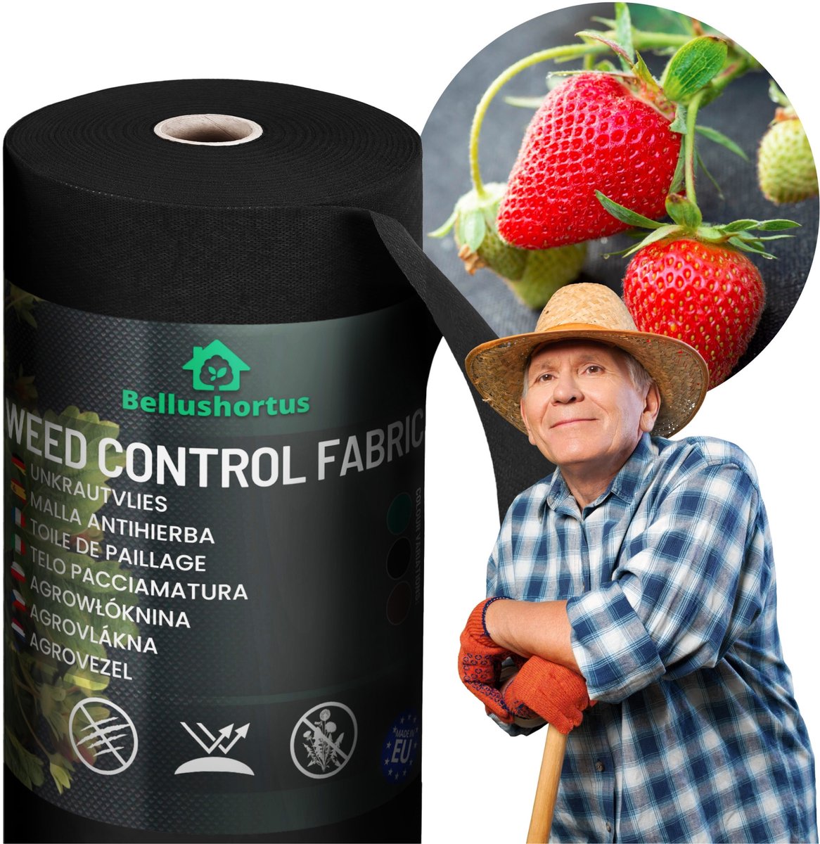 Onkruidvlies Tuinvlies Tegen Onkruid Zwart | Agrotextiel, Tuinvlies 1,6m 50g met UV-bescherming EU kwaliteit / 50 m | Hoge UV-Stabilisatie | Niet-geweven Stof Zwart | Niet-geweven Stof Opritdrainagedoek | Onkruidfolie mulchvlies Zwart