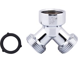 Fyveli - Y-stuk Kraansplitter - 3/4" - Verchroomd Messing - Waterverdeler Wasmachine en Vaatwasser