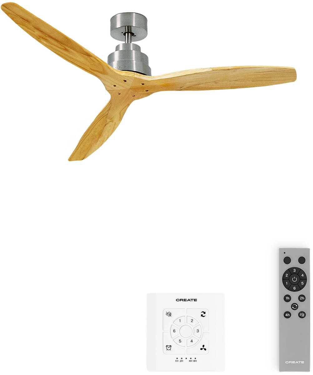CREATE - Stille plafondventilator van 40 W met technische ABS-bladen, verkrijgbaar in verschillende maten - M - Geen licht - Controller voor wandmontage - WIND STYLANCE