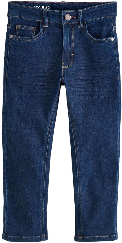 Blauwe regular fit jeans voor jongens, met rits- en knoopsluiting.