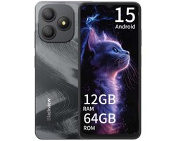 Blackview WAVE 9C Smartphone 4G - 12GB RAM - 64GB ROM - 6,56 inch - Android 15 - 5000 mAh - Dual SIM - GPS - OTG - Zwart