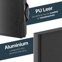 Zwarte portemonnee van PU leer en aluminium, merk Hëndig.