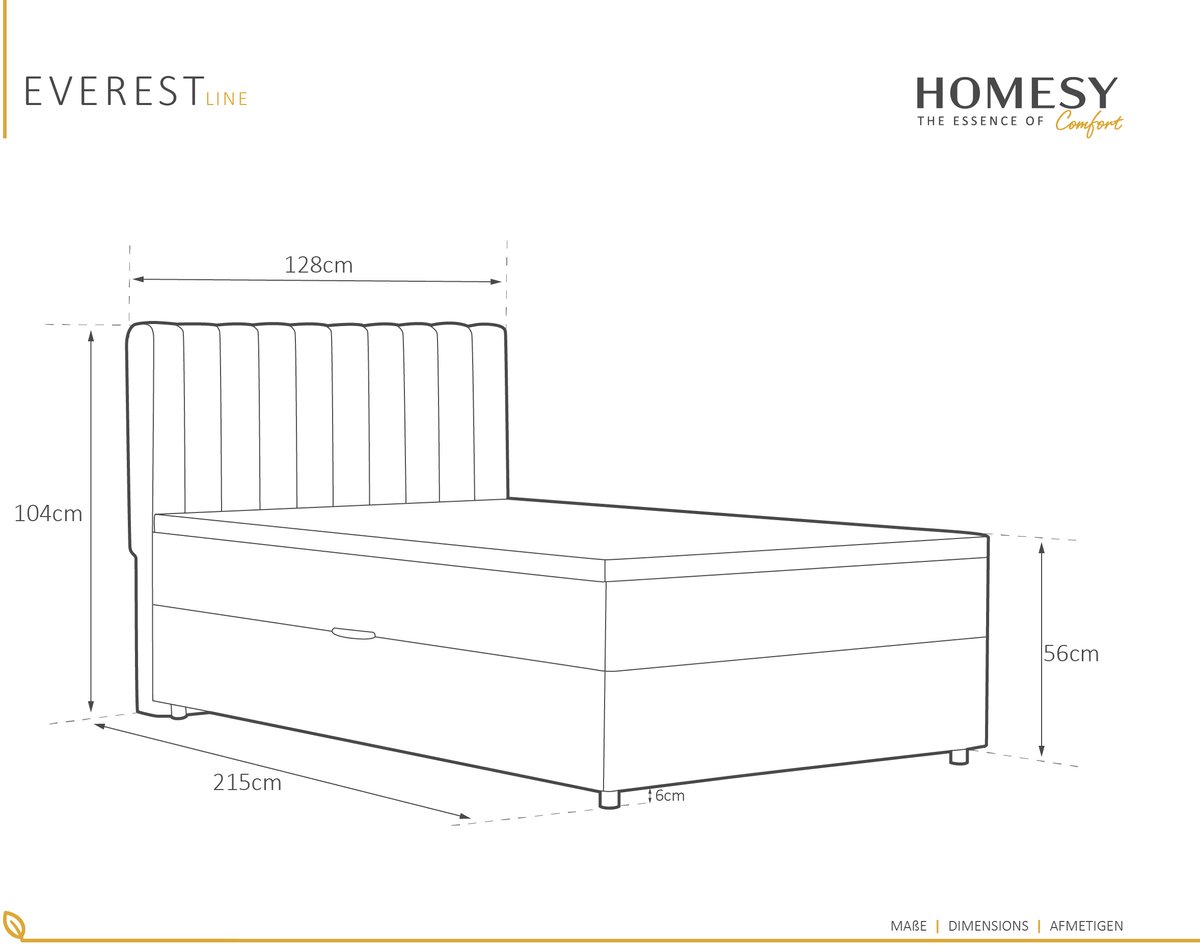Boxspring Everest 120 x 200 cm (EAN: ...3523) - afbeelding 3