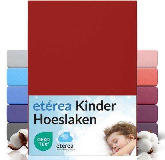 etérea Hoeslaken Jersey 60x120 - 70x140 cm Oekotex Made in Green - 100% coton - Cerise