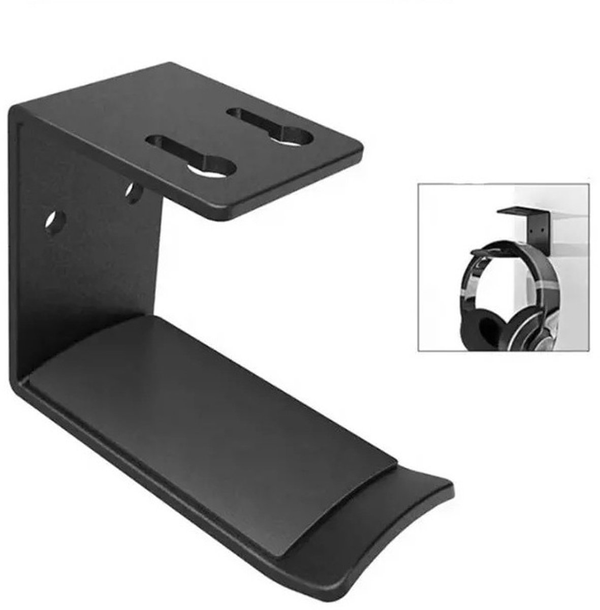 Killogood Hoofdtelefoonhouder bureau metalen – universeel koptelefoon standaard zwart