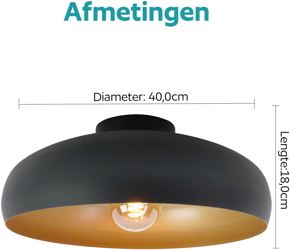 EGLO plafondlamp Mogano - e27 - ø 40 cm - mokka – vtwonen EGLO plafondlamp Mogano - e27 - ø 40 cm - mokka – vtwonen
