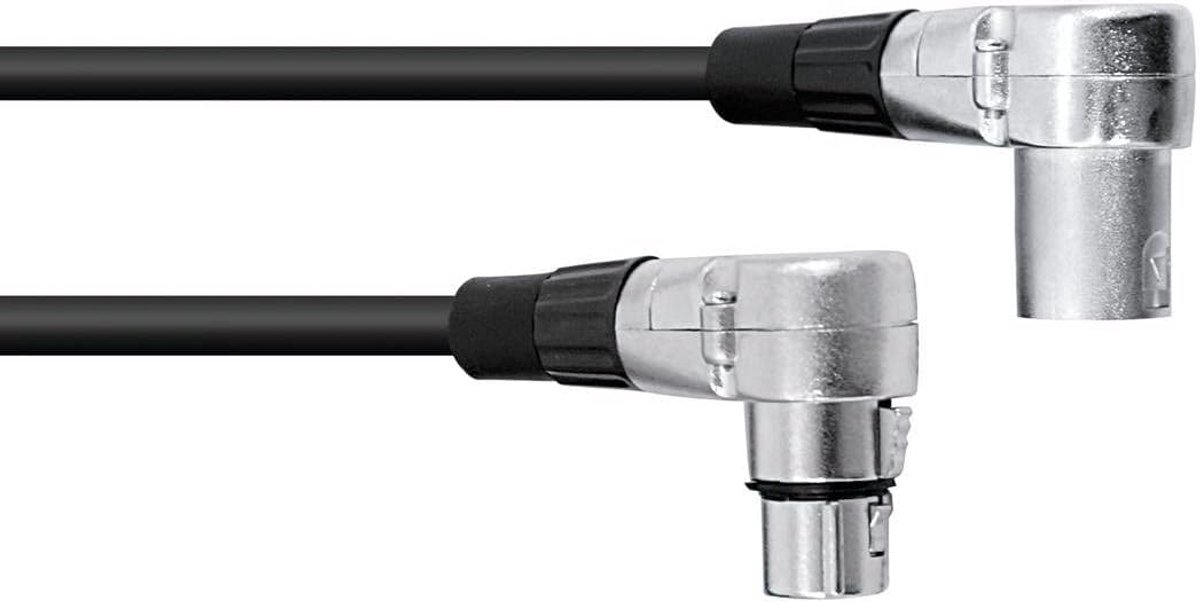 XLR Kabel 3-polig 1.5 Meter met Haakse Stekker voor Microfoon en Audioapparatuur