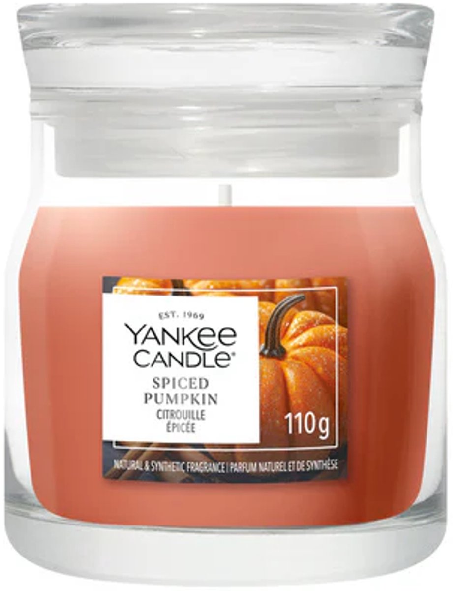 Yankee Candle - Spiced Pumpkin Small Jar Geurkaars - tot 30 branduren