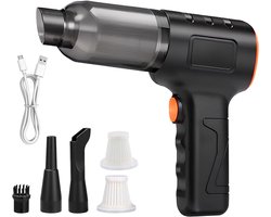 Sander Shop Draadloze handstofzuiger, draadloos, 16000 Pa autostofzuiger, 4-in-1 lichte mini-autostofzuiger, 200 W oplaadbaar, draagbare stofzuiger voor auto, kantoor, thuis, reiniging van dierenharen (zwart)