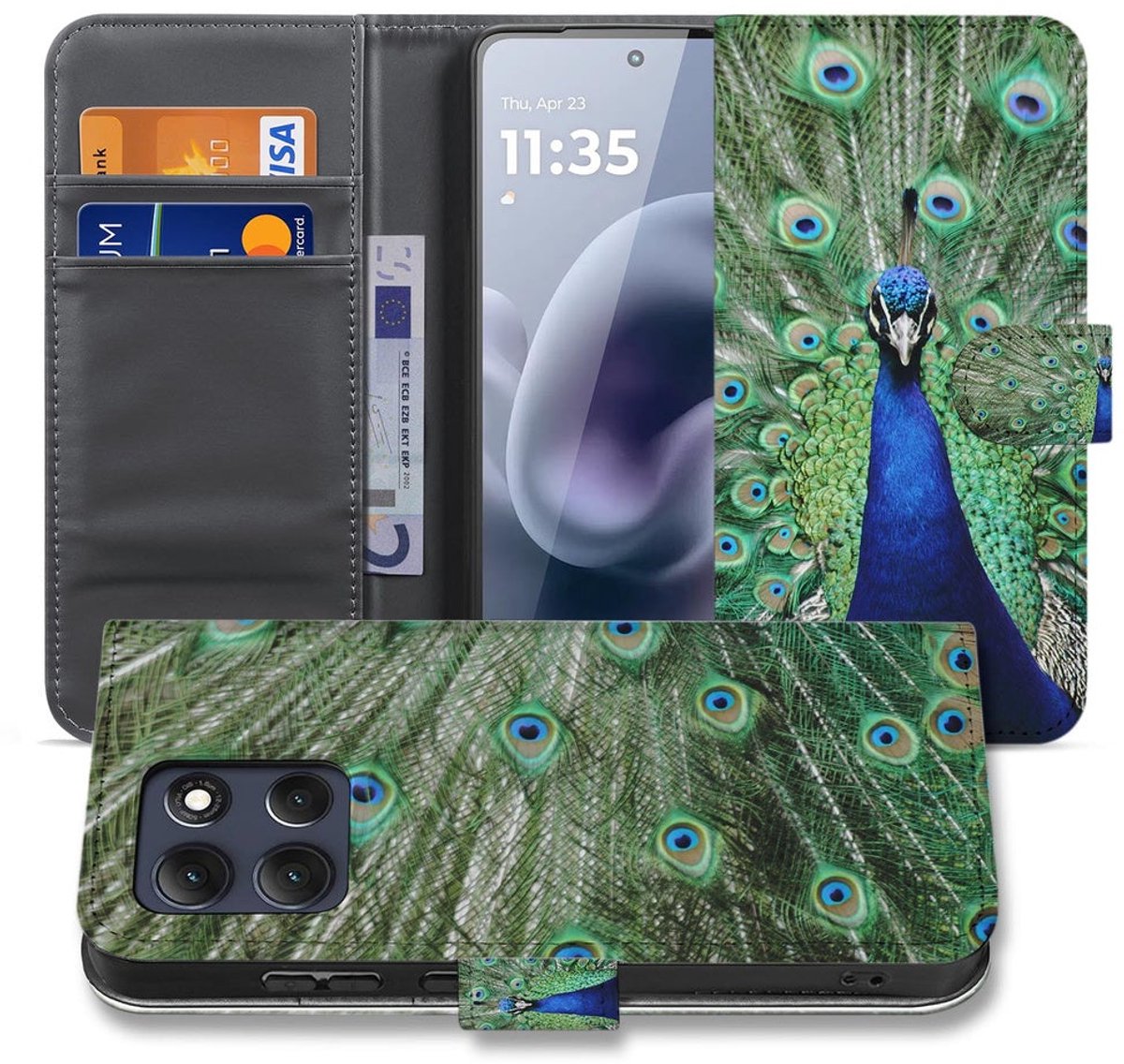 Bookcase Hoesje Motorola Moto G86 Pauwprint