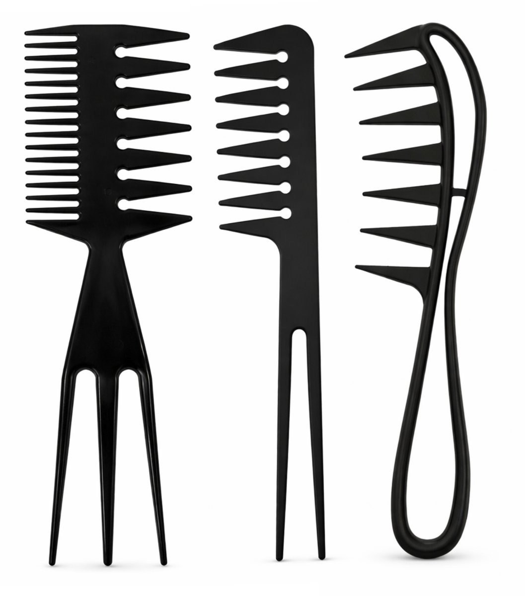 Guardian Beauty Kamset - 3 Stuks - Zwart - Haarstylingtools