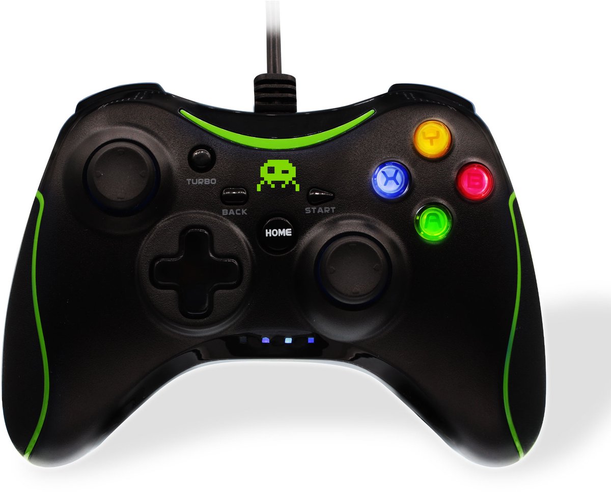 Freaks and Geeks - Bedrade Gamepad - Dubbele Vibratiemotor - Turbofunctie - Voor PC en Xbox 360