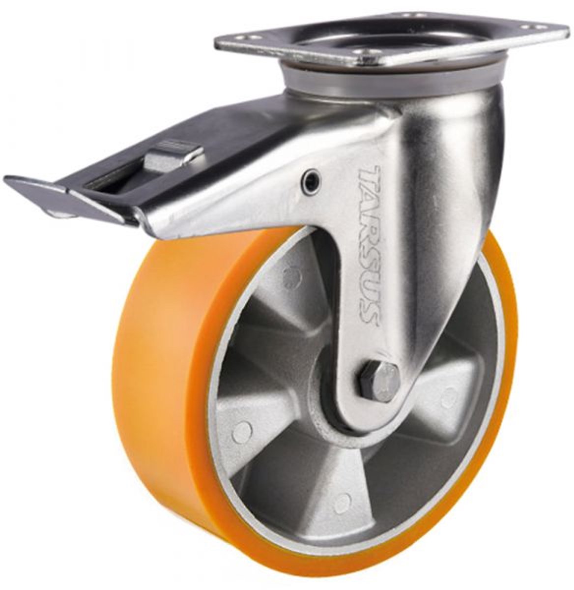 Zwaarlast zwenkwiel met rem 200 mm 800 kg PU dubbel gelagerd - TARSUS