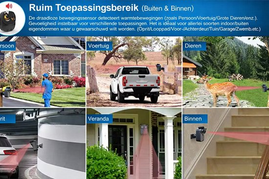 CYRO - Opritverklikker - Beveiligingscamera's - Alarmsystemen - Bewegingssensor - Waterdicht - PIR-bewegingsmelder - Zwart van Merkloos — afbeelding 4